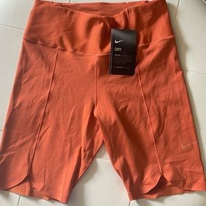 Orange Nike Dry-Fit Biker Shorts